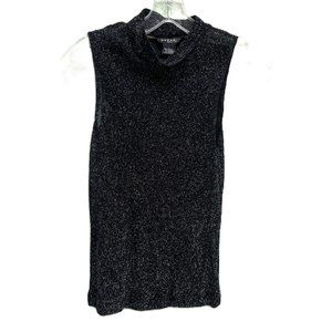 Women's Guess Black Glitter sleeveless cowl top size L